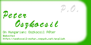 peter oszkocsil business card