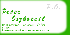 peter oszkocsil business card